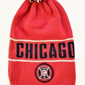 NWT Hat MLS Chicago Fire Adidas Red winter knit adult Official, Discount Ship